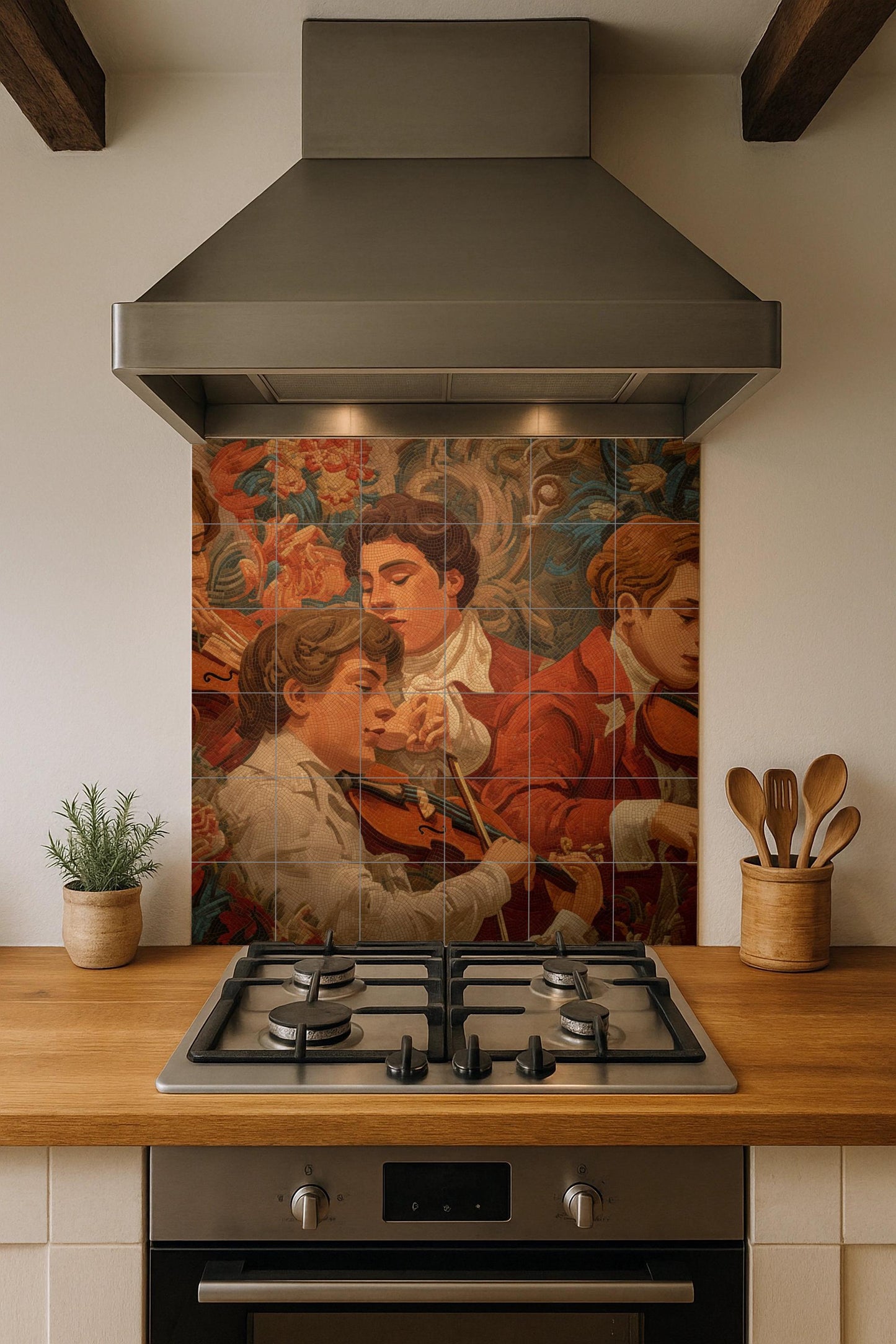 Músicos gitanos de Budapest — Art Rustique de Ferme, Art Mural en Céramique