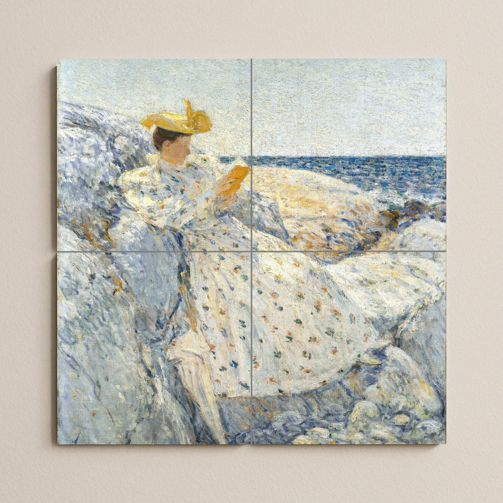 Ceramic Tile Mural: Lector Coastal of Childe Hassam — Gallery Wall Art
