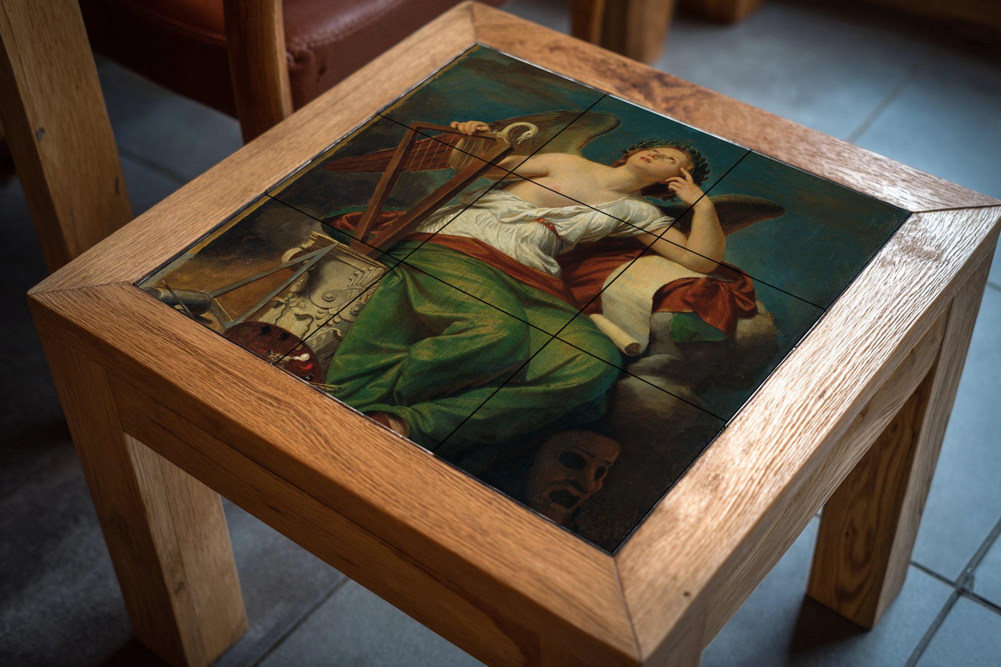 Musa de la Historia — Scène Mythologique, Art Mural en Céramique