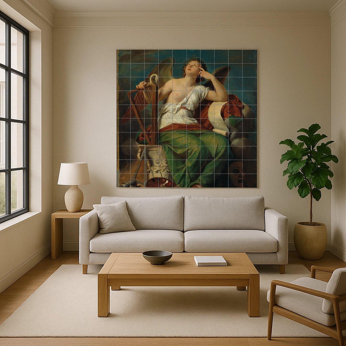 Musa de la Historia — Scène Mythologique, Art Mural en Céramique