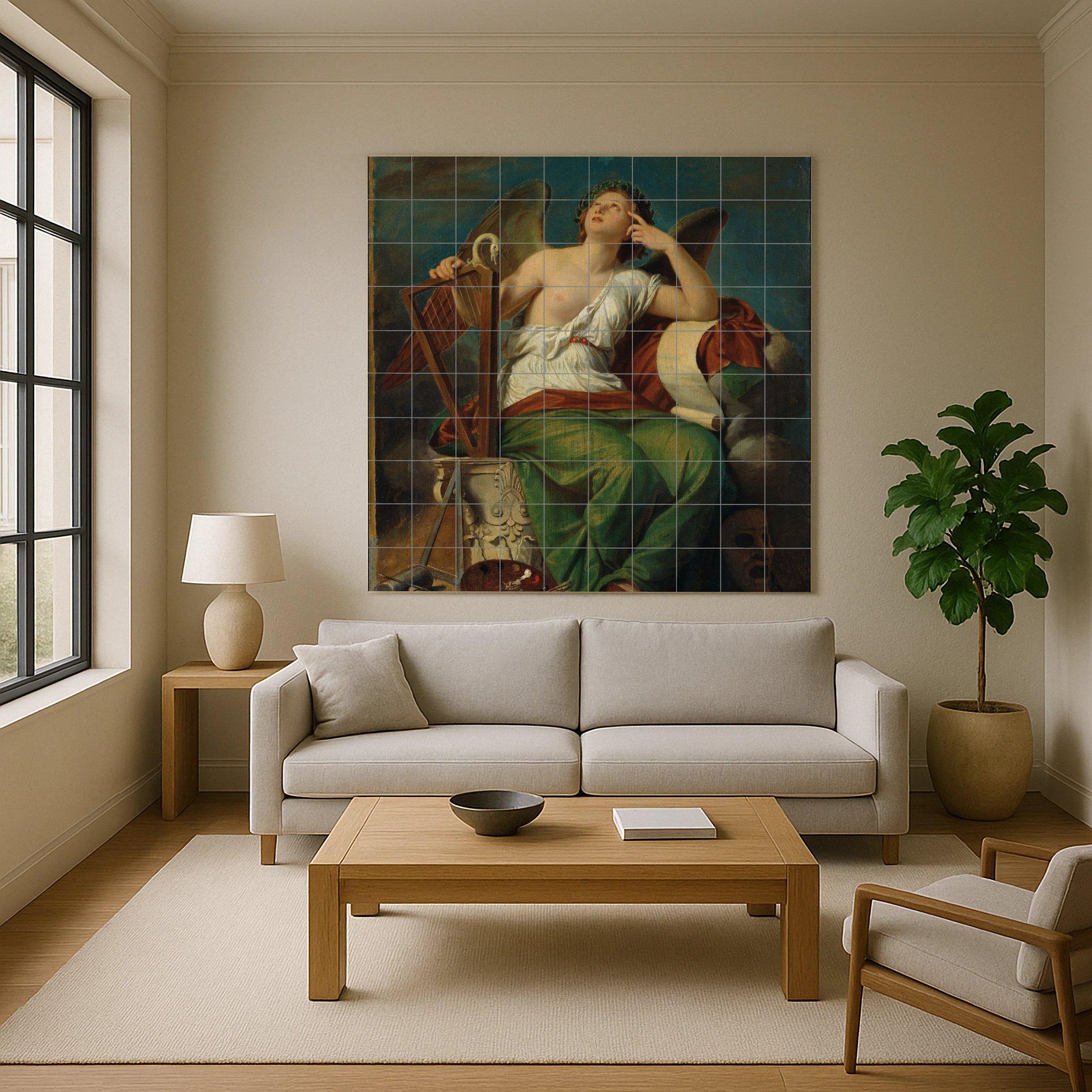 Musa de la Historia — Scène Mythologique, Art Mural en Céramique
