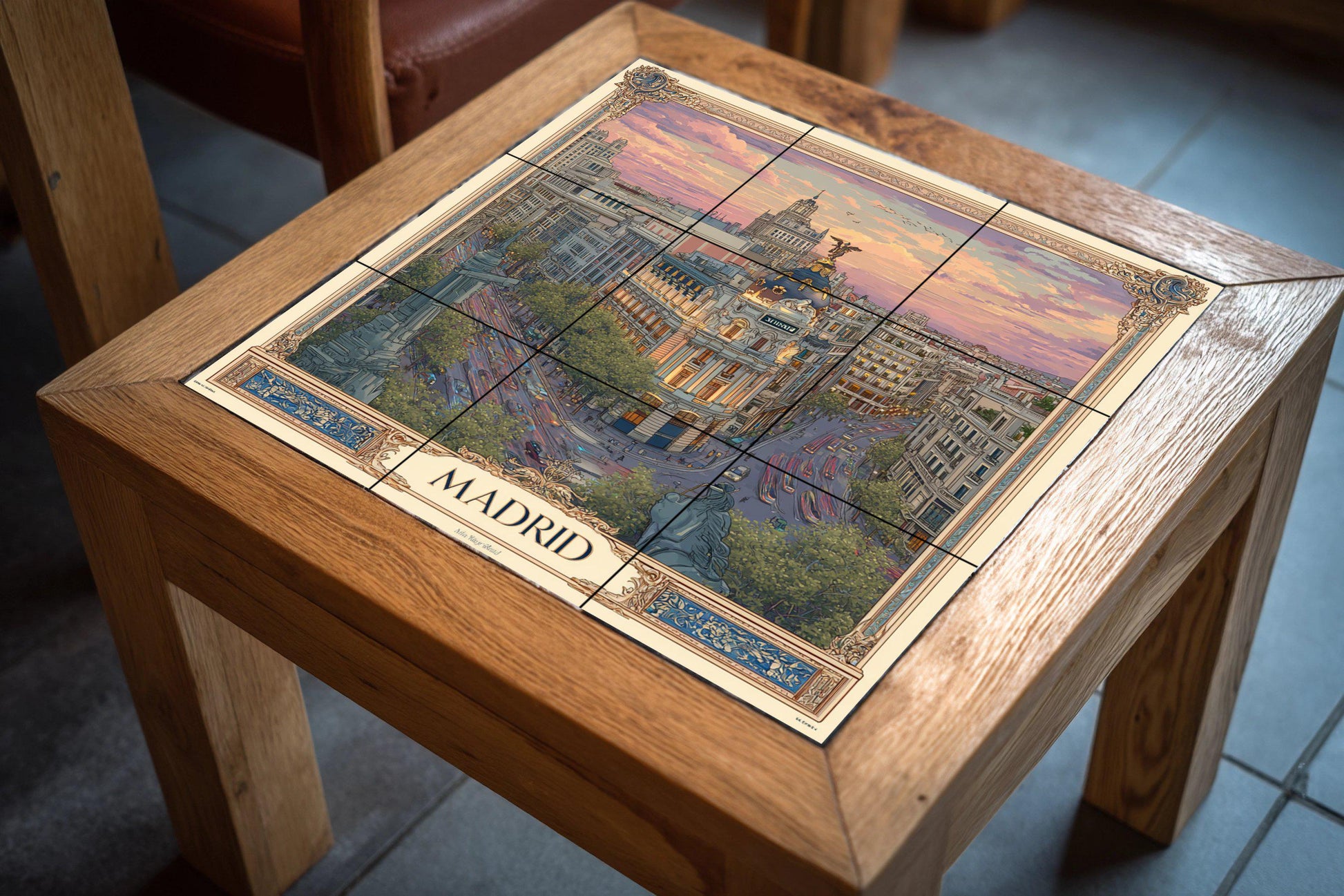 Madrid — Paysage Urbain en Carreaux, Art Mural en Céramique