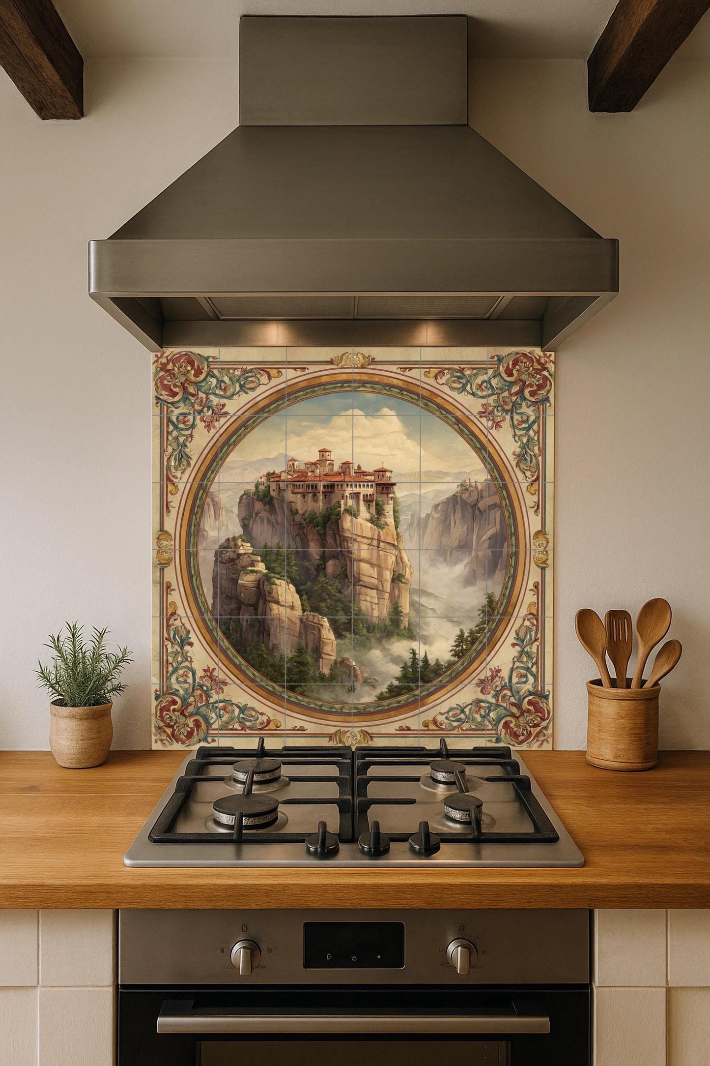 Meteora, Grecia. Panel cerámico de un monasterio en los — Décor Mural Voyage, Art Mural en Céramique