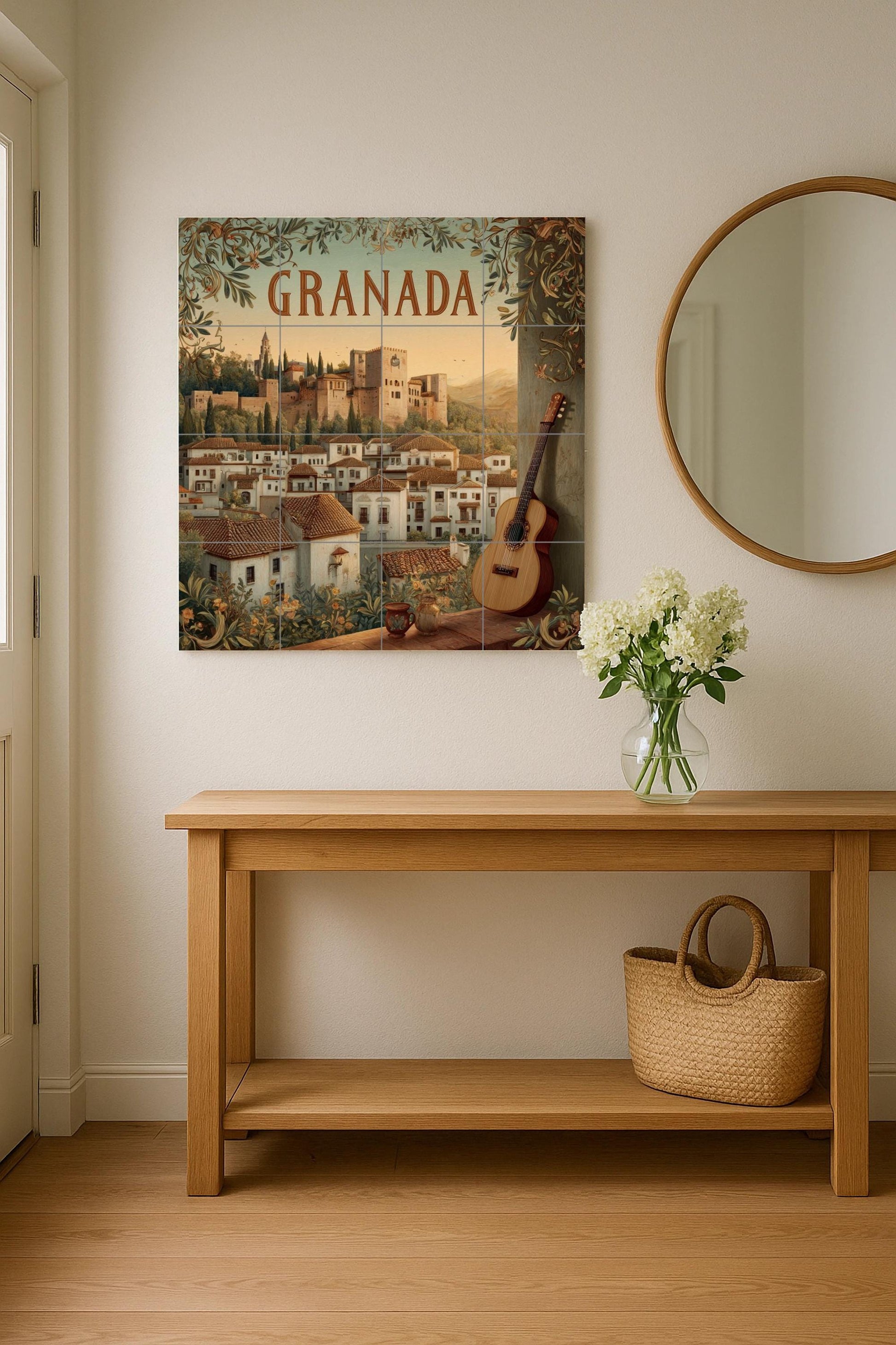 Fresque en Carrelage Grenade — Paysage Urbain en Carreaux