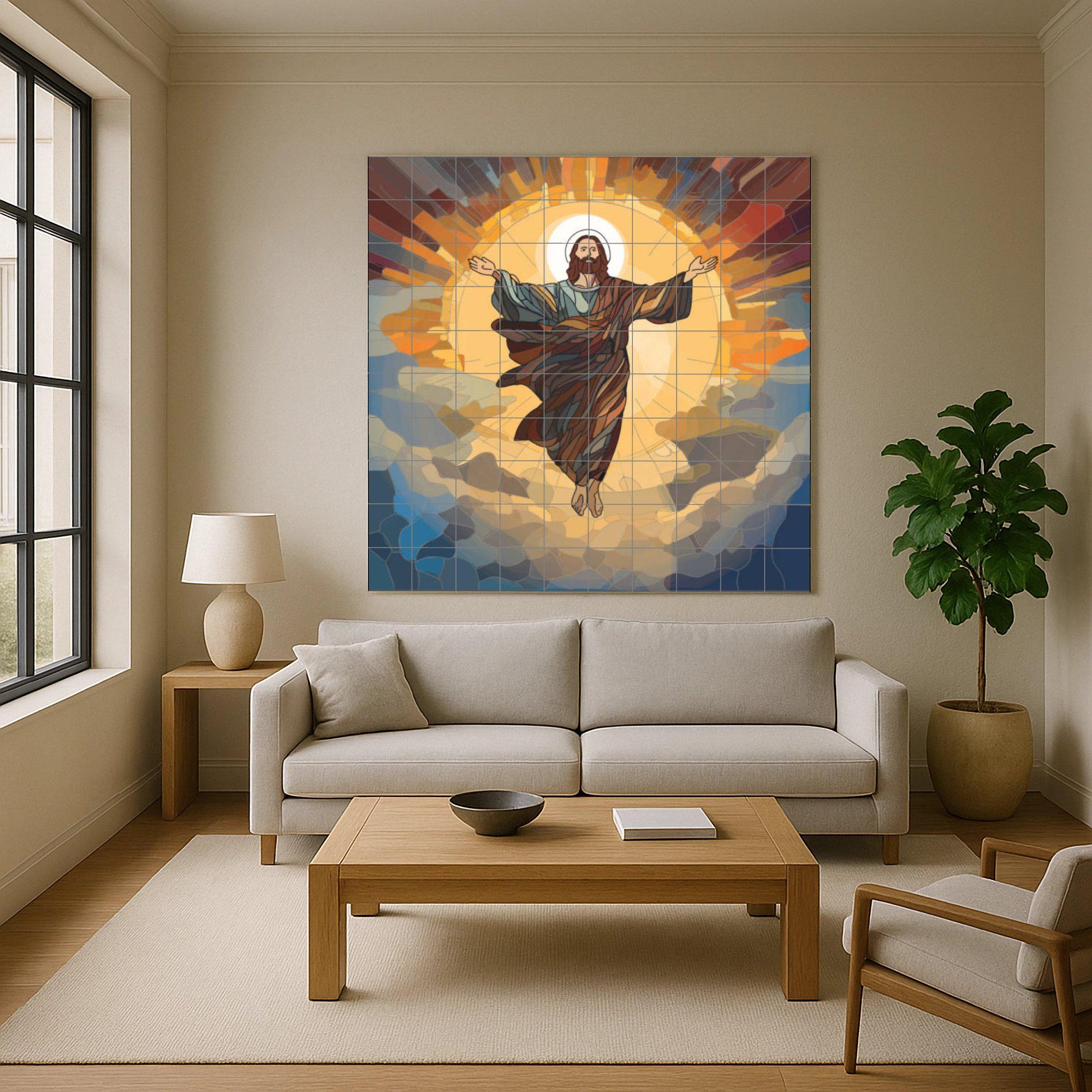 Ceramic Tile Mural: Christ Resucitado — Christian Wall Art