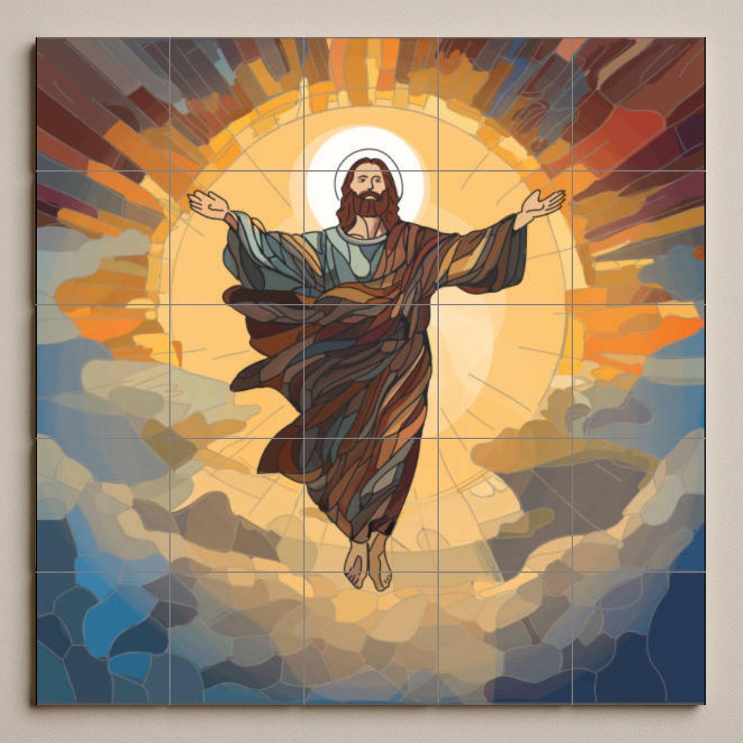 Ceramic Tile Mural: Christ Resucitado — Christian Wall Art