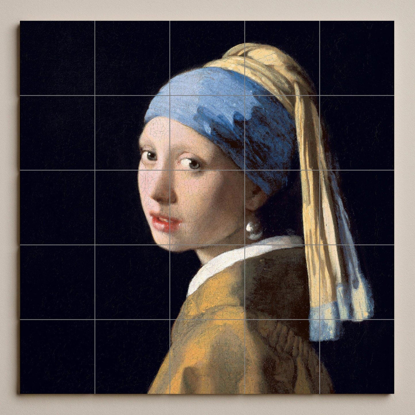 Fliesenbild Das Mädchen mit dem Perlenohrring — Museums-Reproduktion
