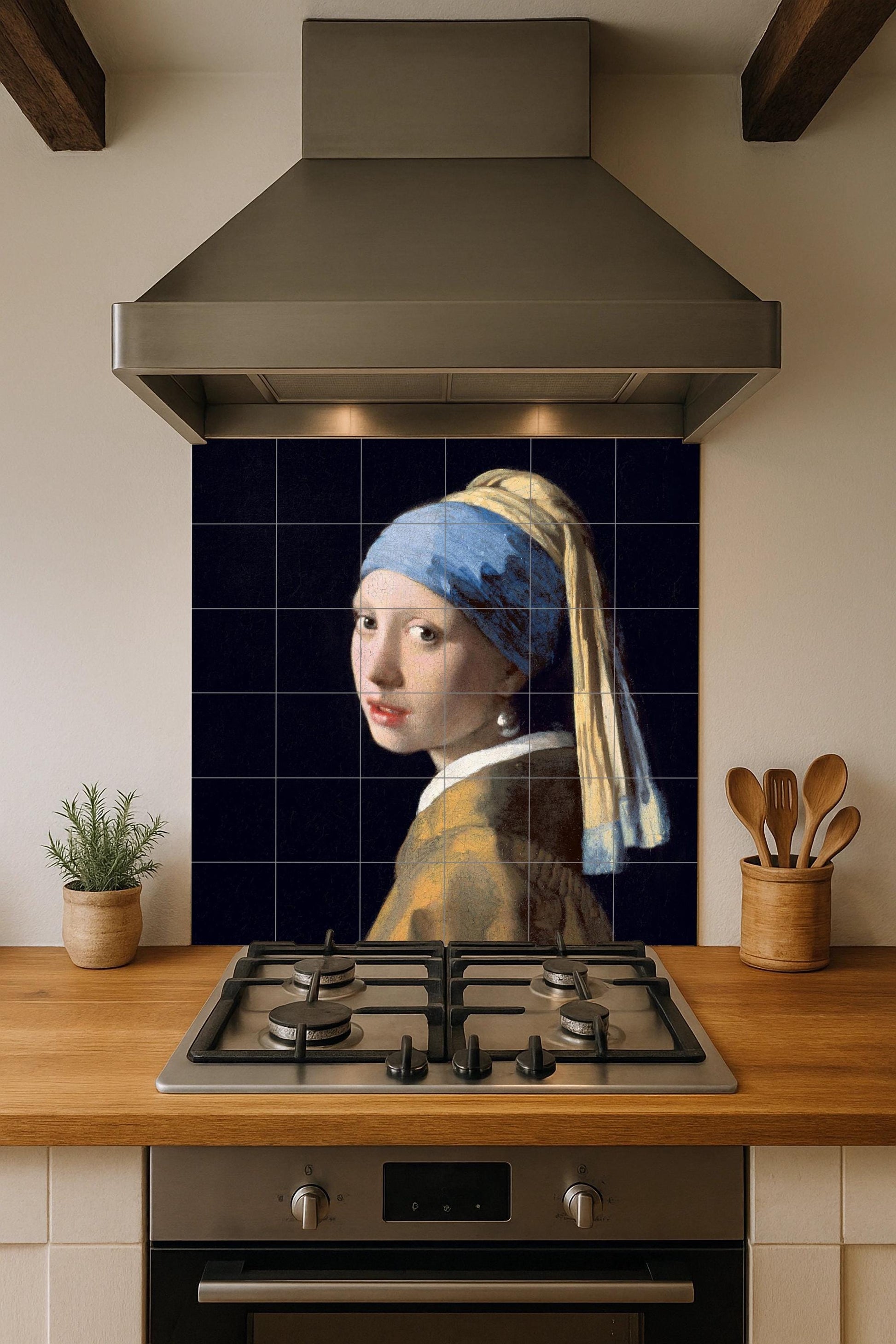 Fliesenbild Das Mädchen mit dem Perlenohrring — Museums-Reproduktion