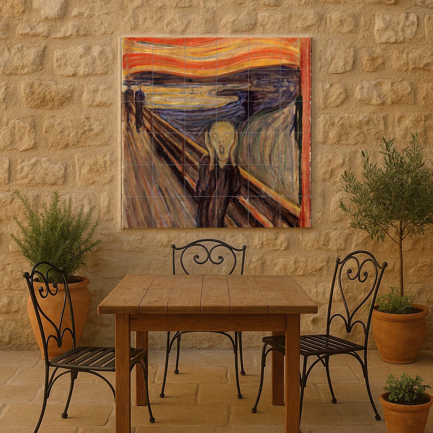 Mural de azulejos "El Grito" de Munch
