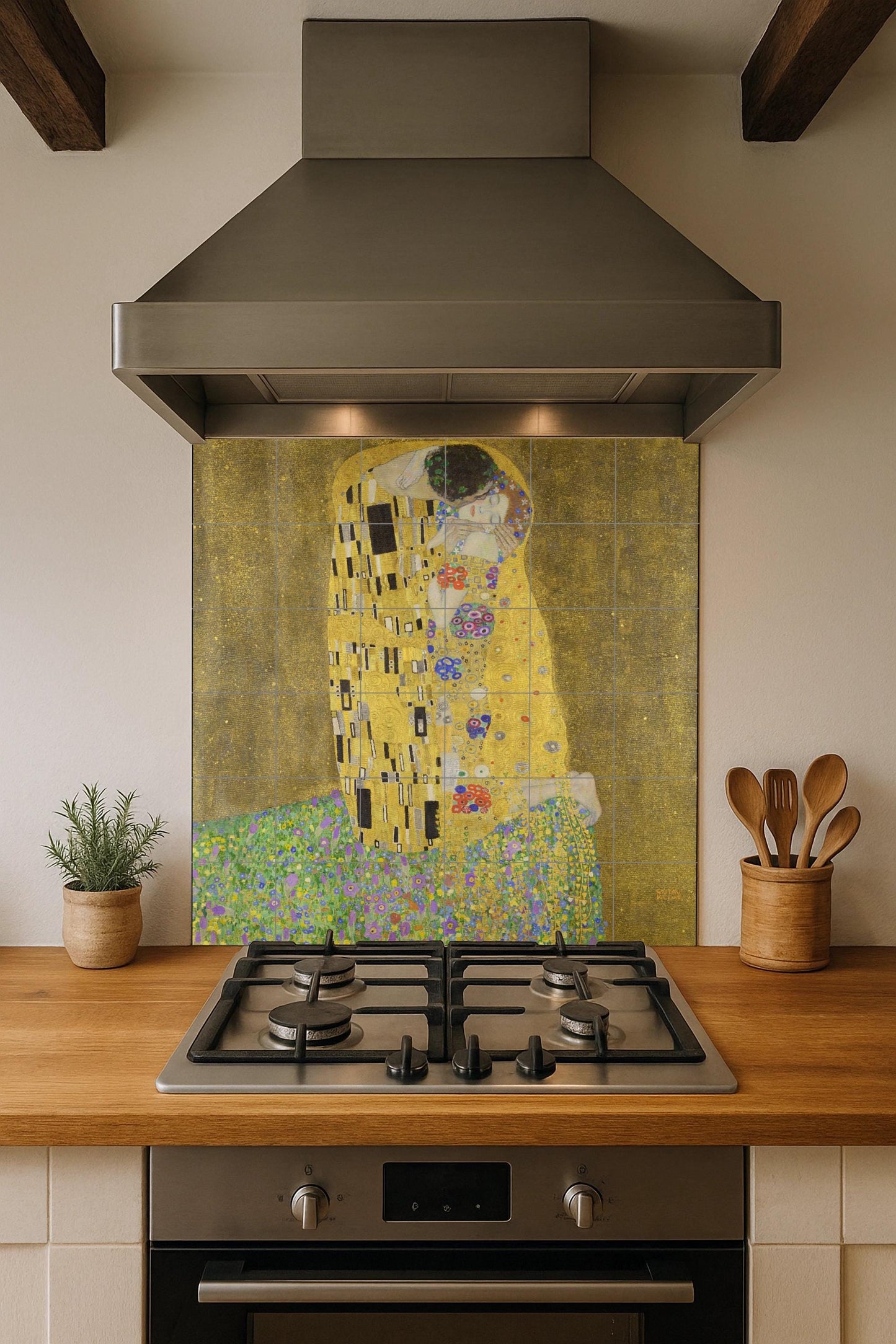 "il Beso" di Klimt · Murale Ceramico — Pittura Classica in Piastrelle