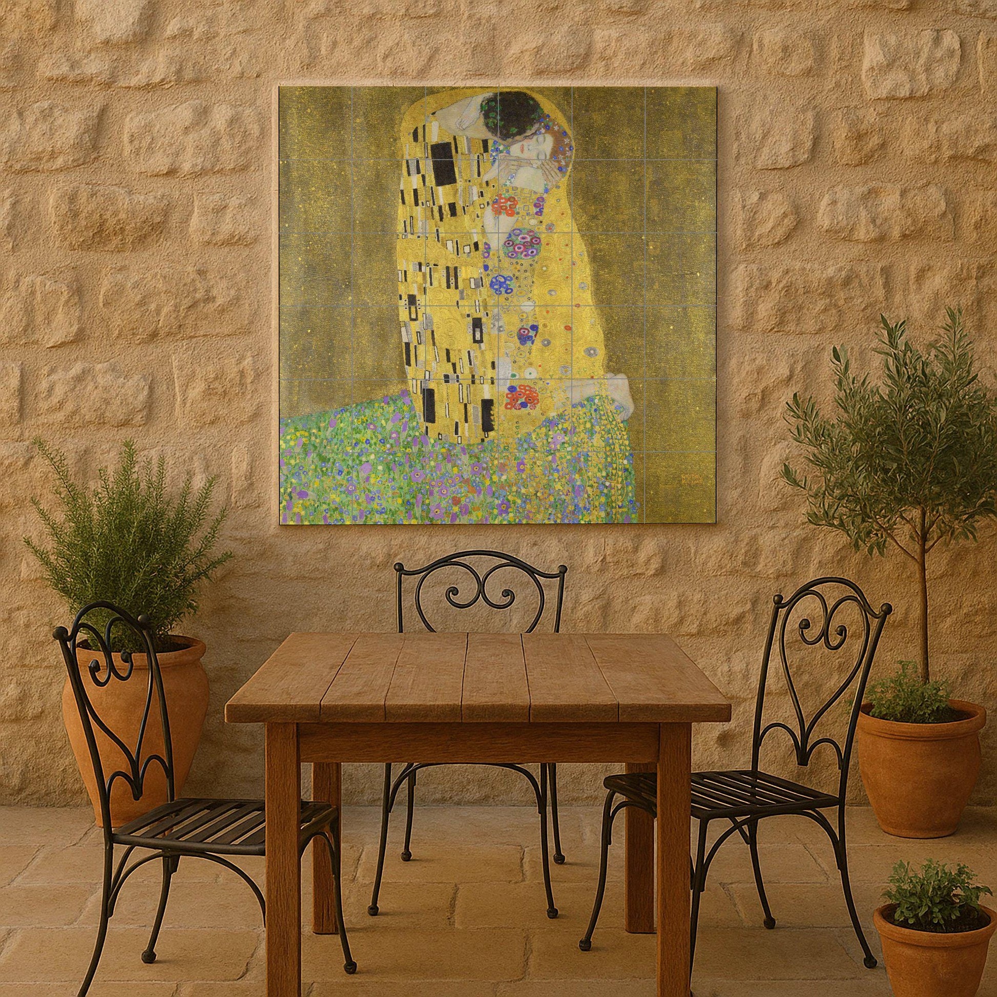 "il Beso" di Klimt · Murale Ceramico — Pittura Classica in Piastrelle
