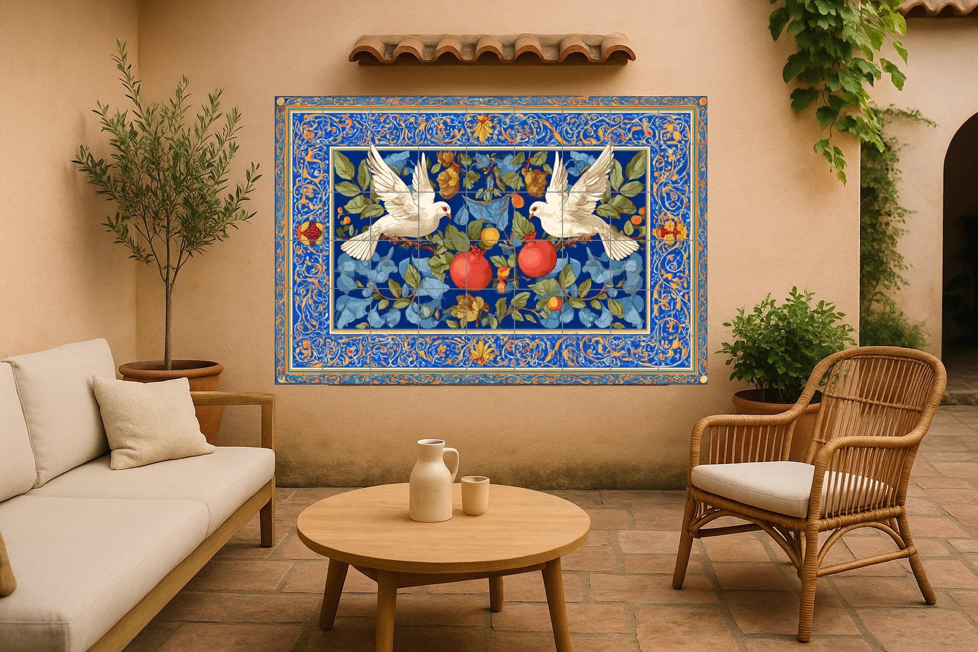 Hermoso Azulejo Mural · Ceramic Wall Mural — Garden & Scenery Décor