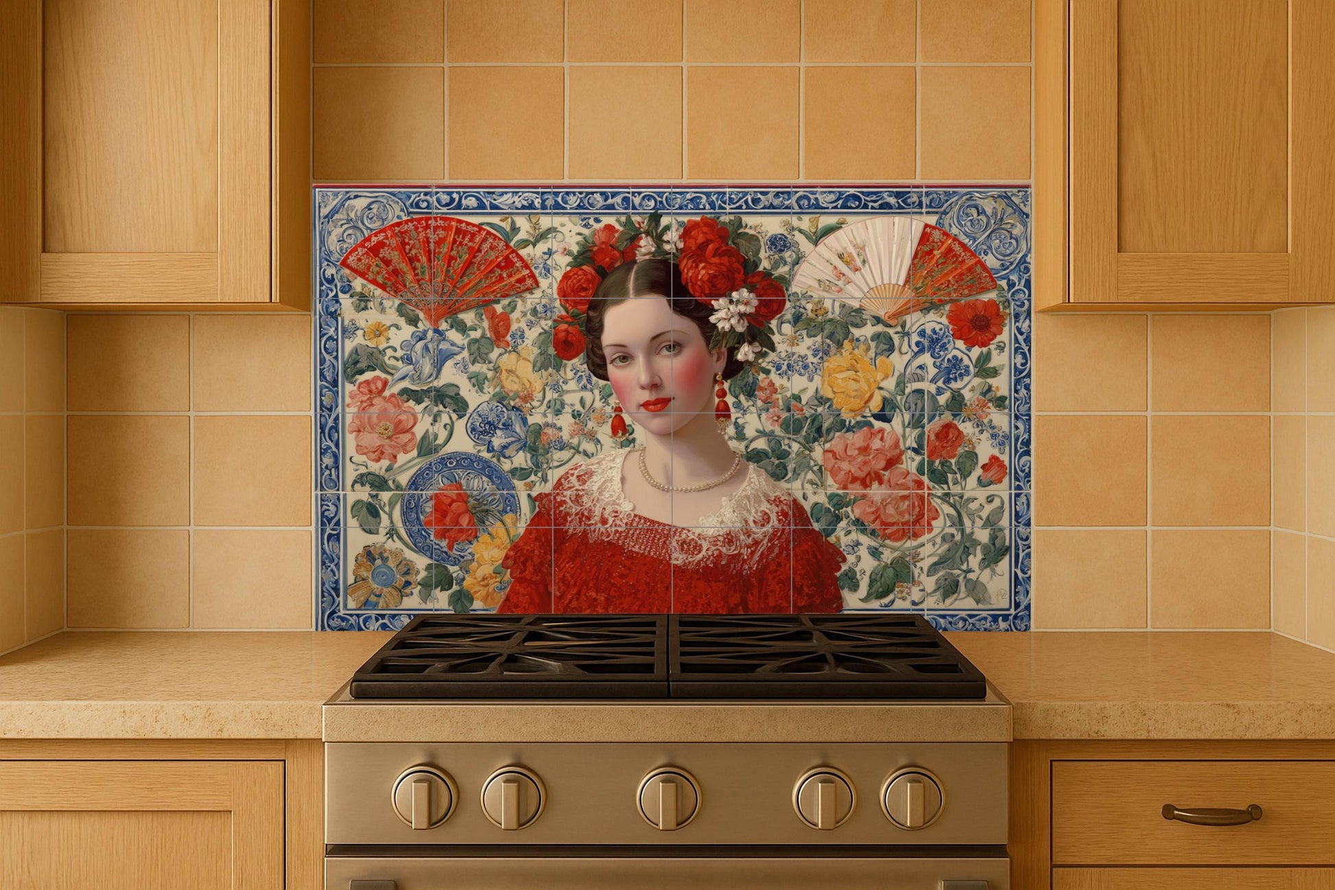 Donna Sivigliana — Fiori e Paesaggi, Arte da Parete in Ceramica