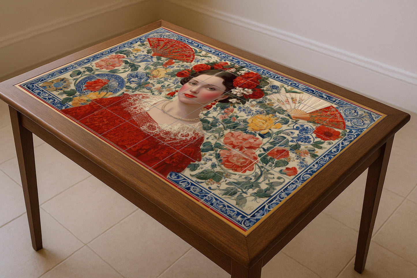 Donna Sivigliana — Fiori e Paesaggi, Arte da Parete in Ceramica