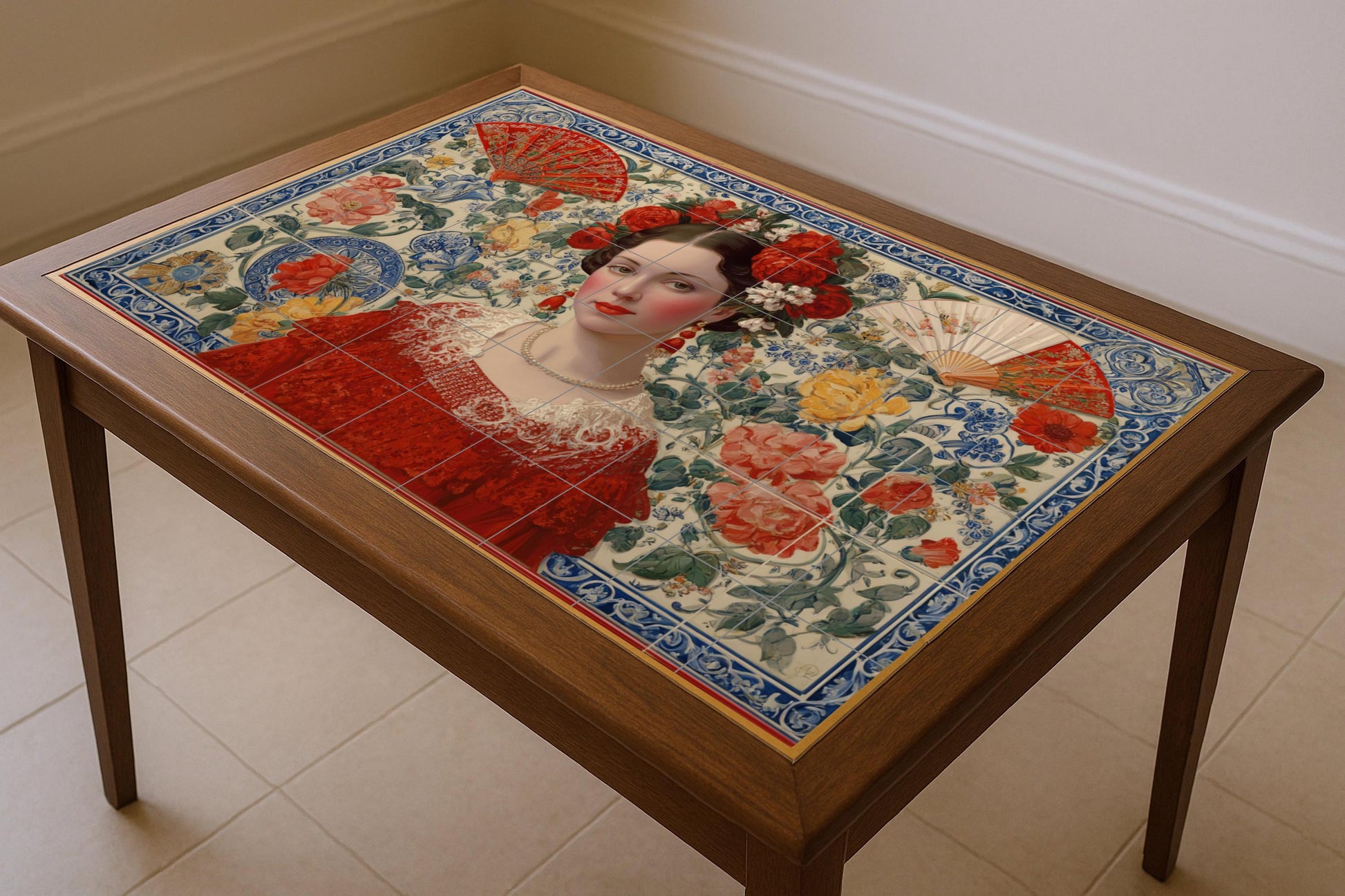 Donna Sivigliana — Fiori e Paesaggi, Arte da Parete in Ceramica