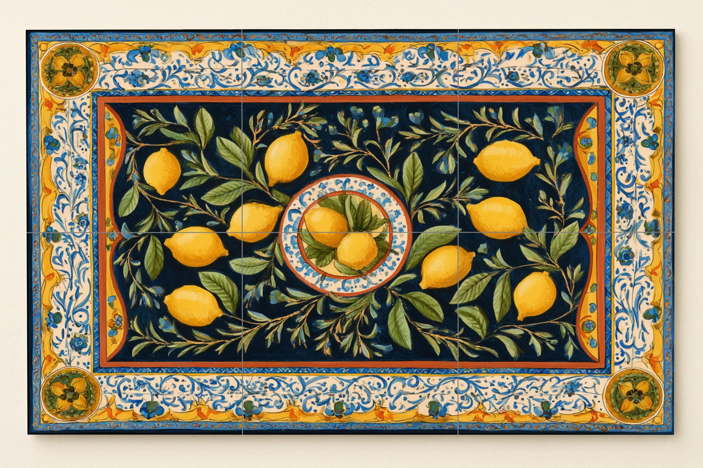 Lemon · Ceramic Wall Mural — Kitchen & Country Scene