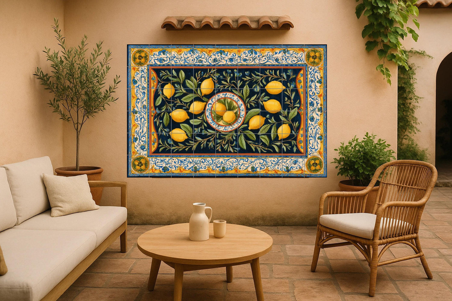 Lemon · Ceramic Wall Mural — Kitchen & Country Scene