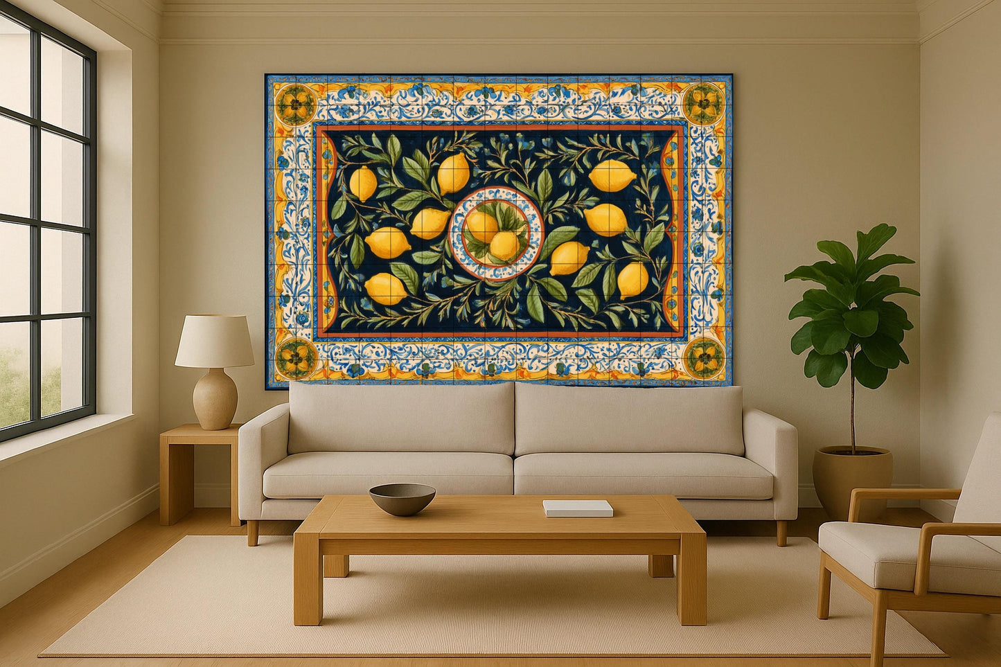 Lemon · Ceramic Wall Mural — Kitchen & Country Scene