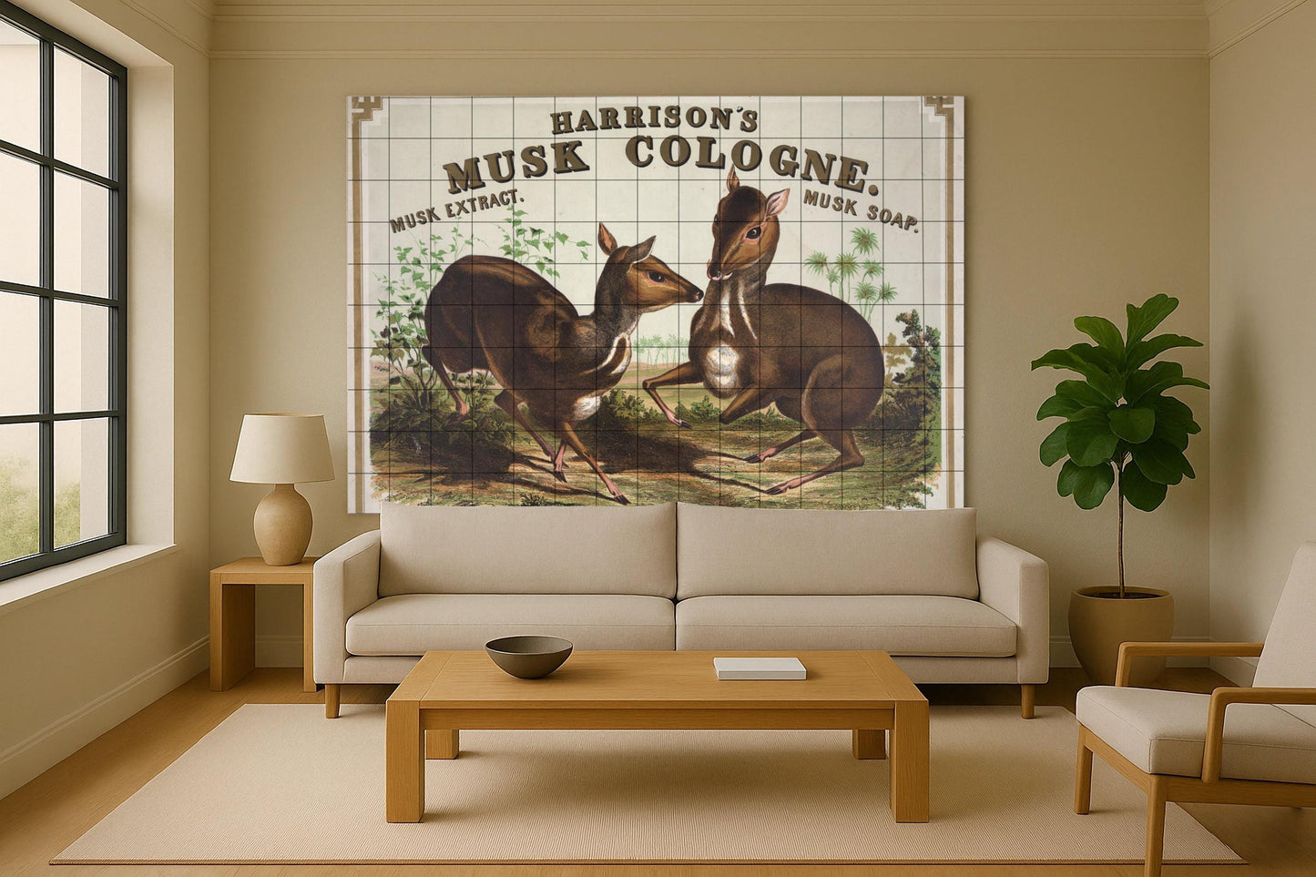 Cologne de almizcle Vintage · Fresque Céramique — Décor Mural Faune