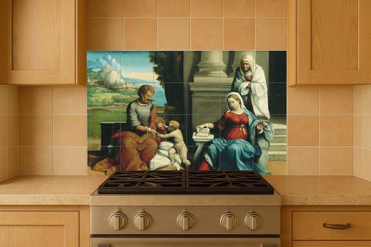 Holy Family · Ceramic Wall Mural — Biblical Scene Mural