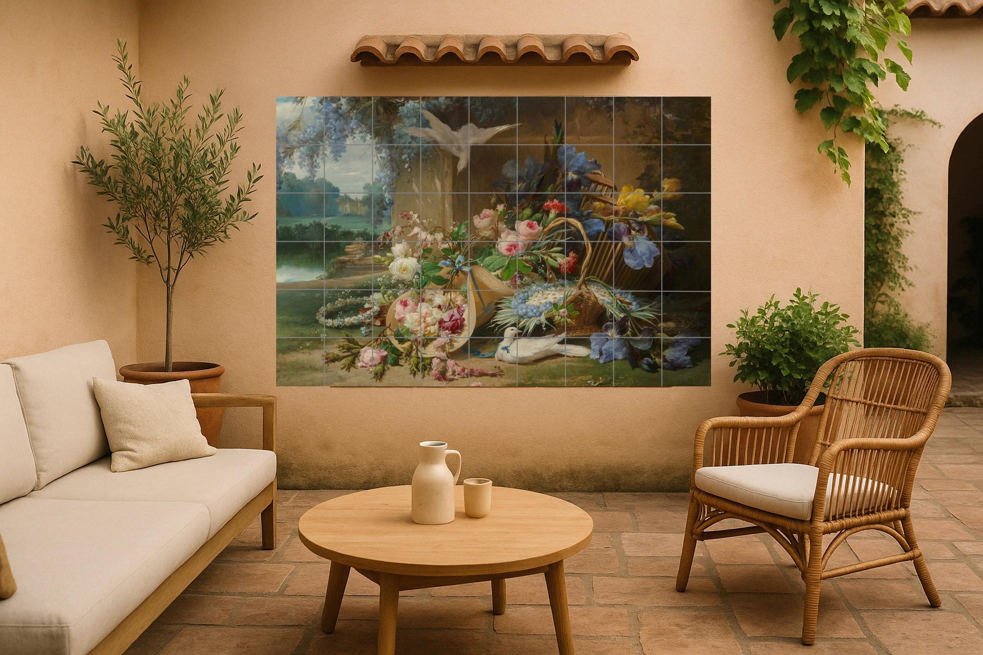 Mural de flores de bodegón