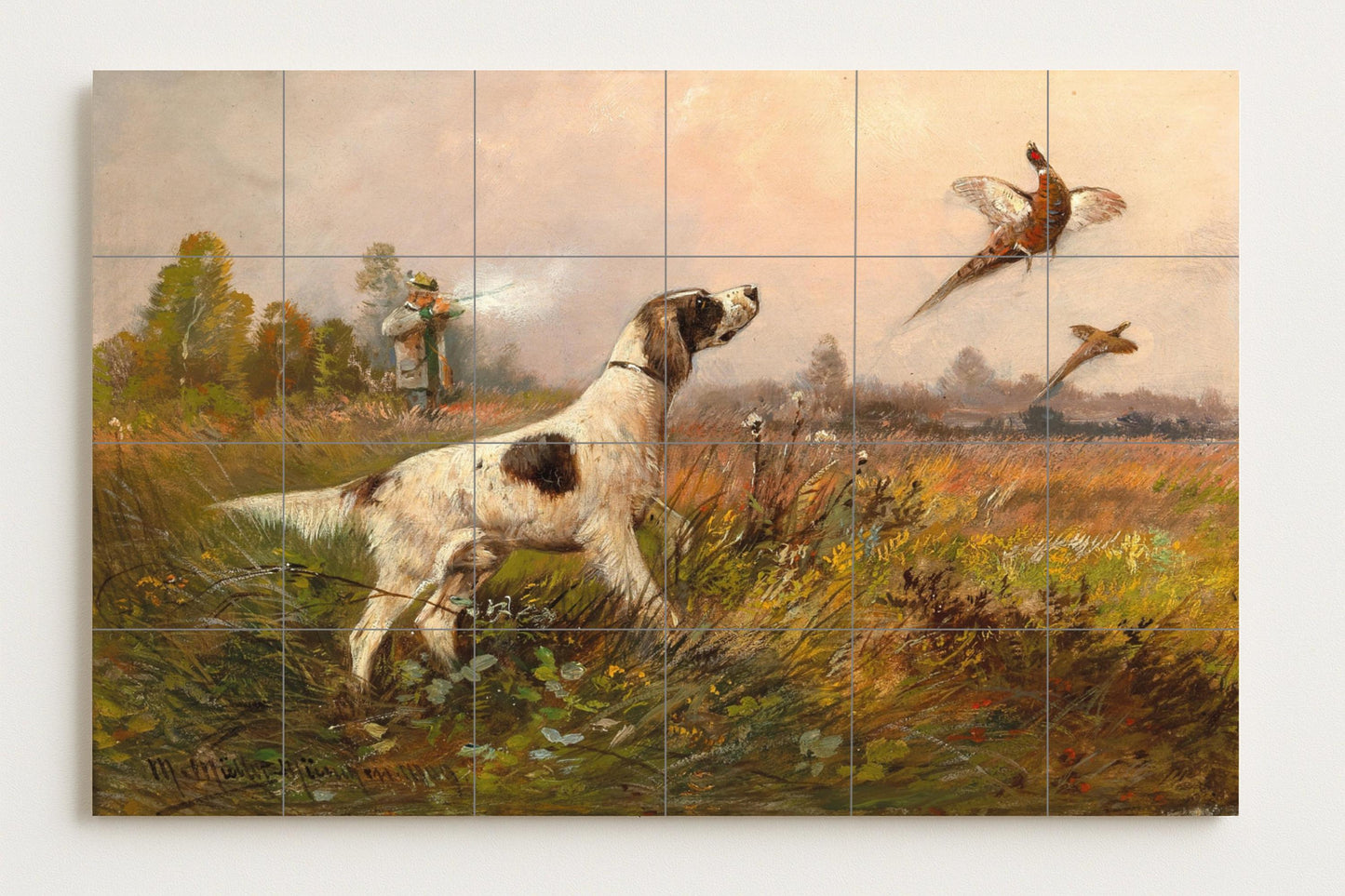 Mural de caza de faisanes