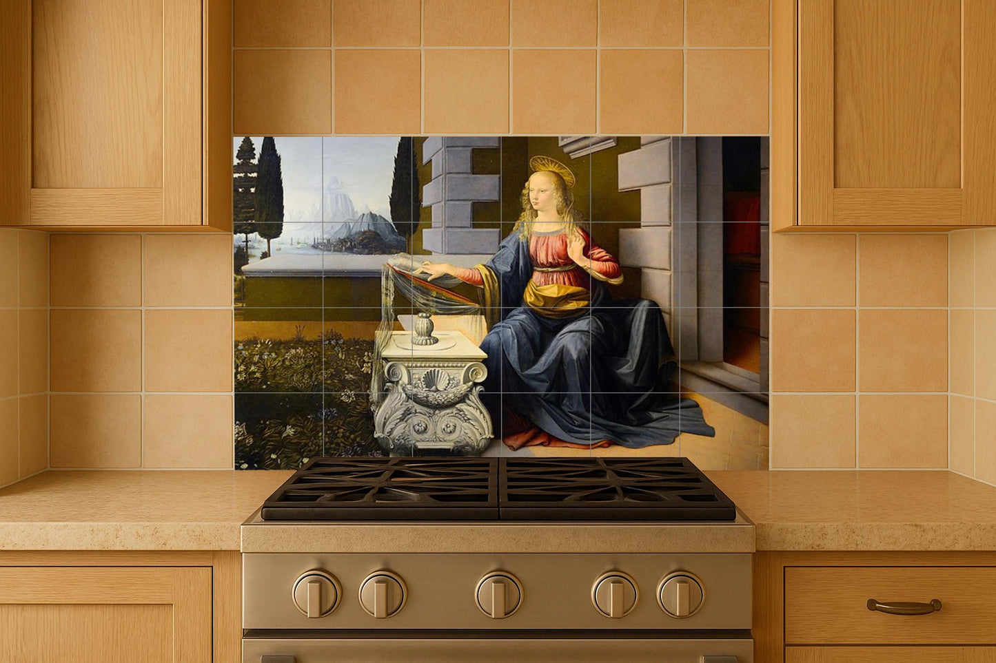 Anunciación · Ceramic Wall Mural — Classic Painting in Tile
