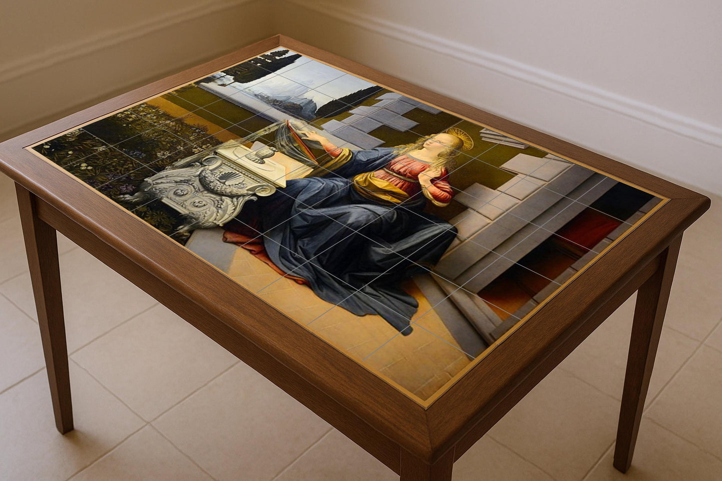 Anunciación · Ceramic Wall Mural — Classic Painting in Tile
