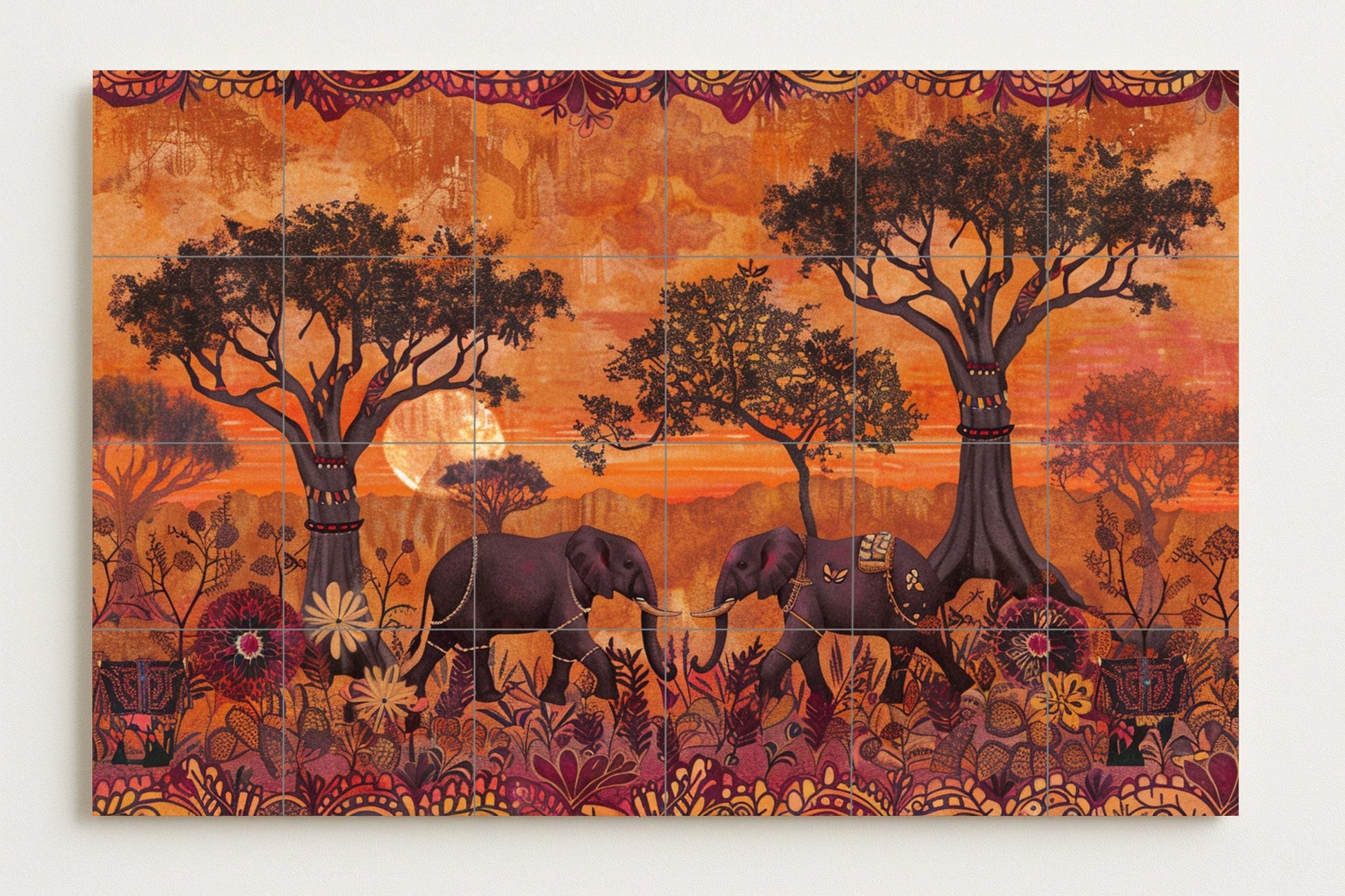 Elefantes — Nature Wall Art · Tile Wall Art
