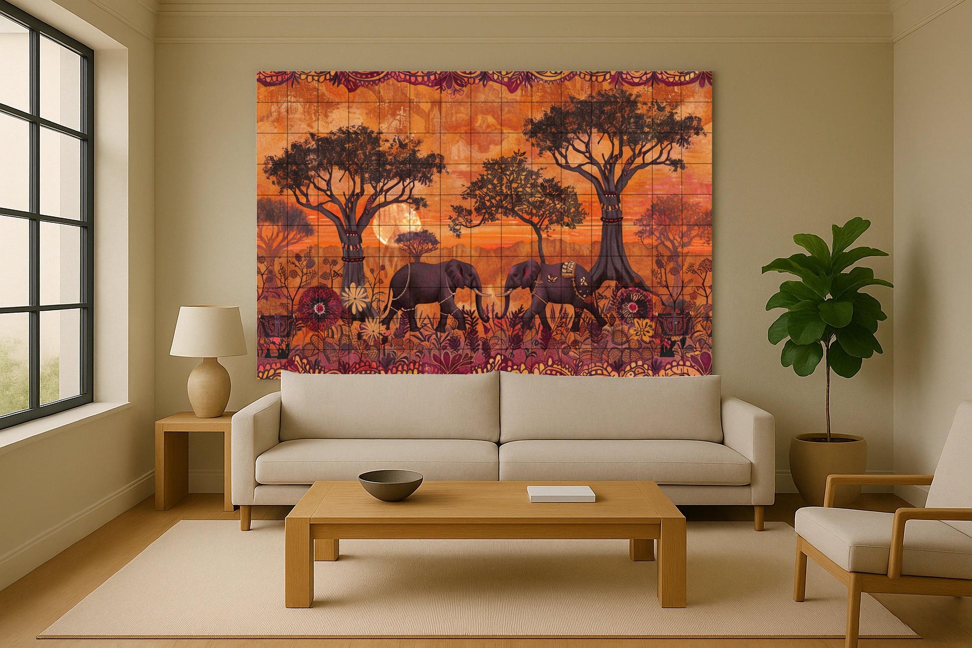 Elefantes — Nature Wall Art · Tile Wall Art
