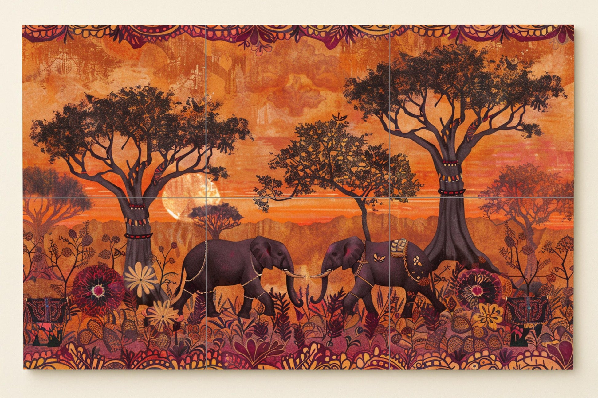 Elefantes — Nature Wall Art · Tile Wall Art