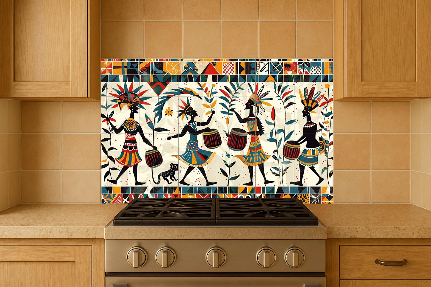 Mural tribal africano — Ritmos ancestrales