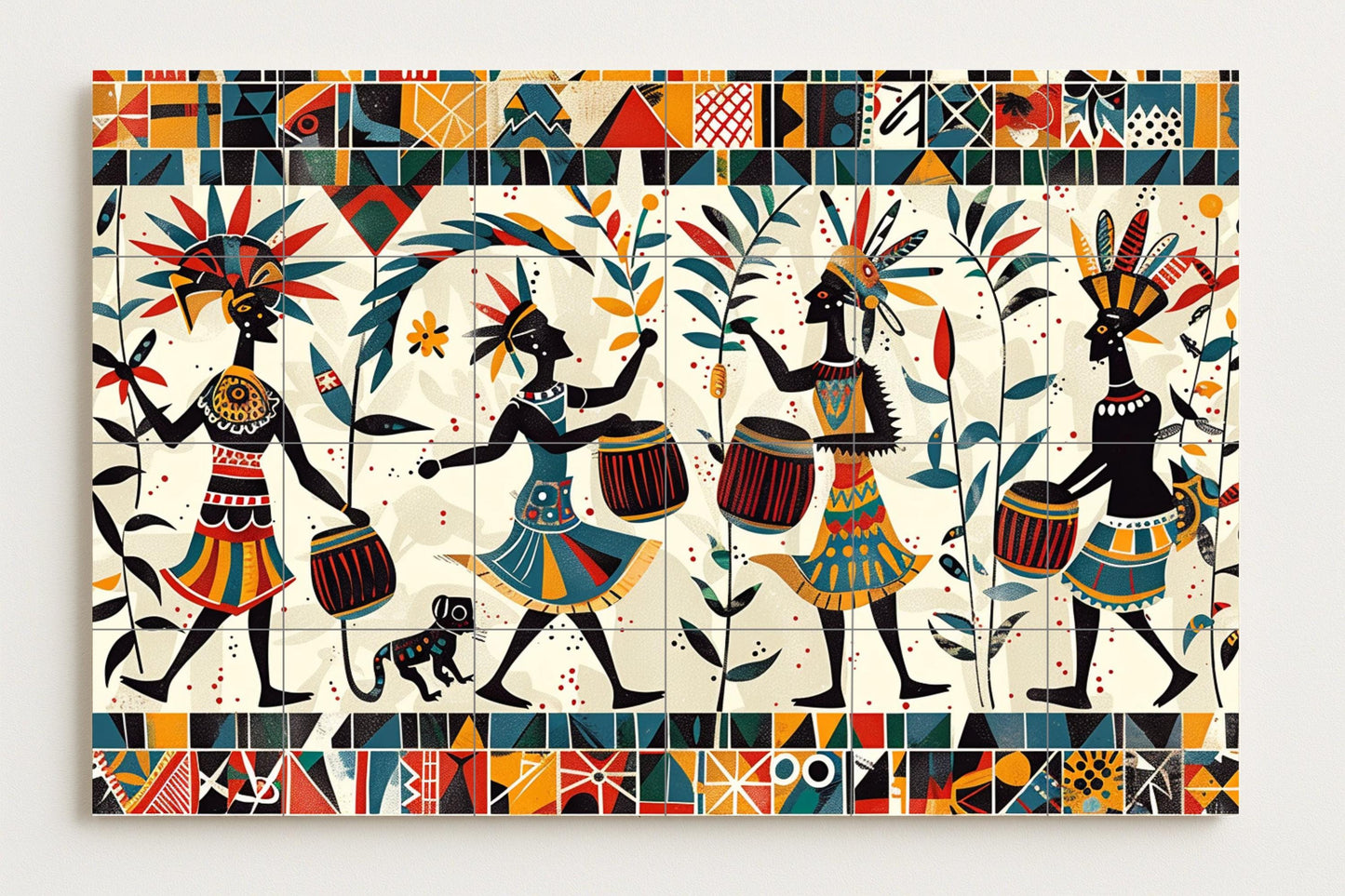 Mural tribal africano — Ritmos ancestrales