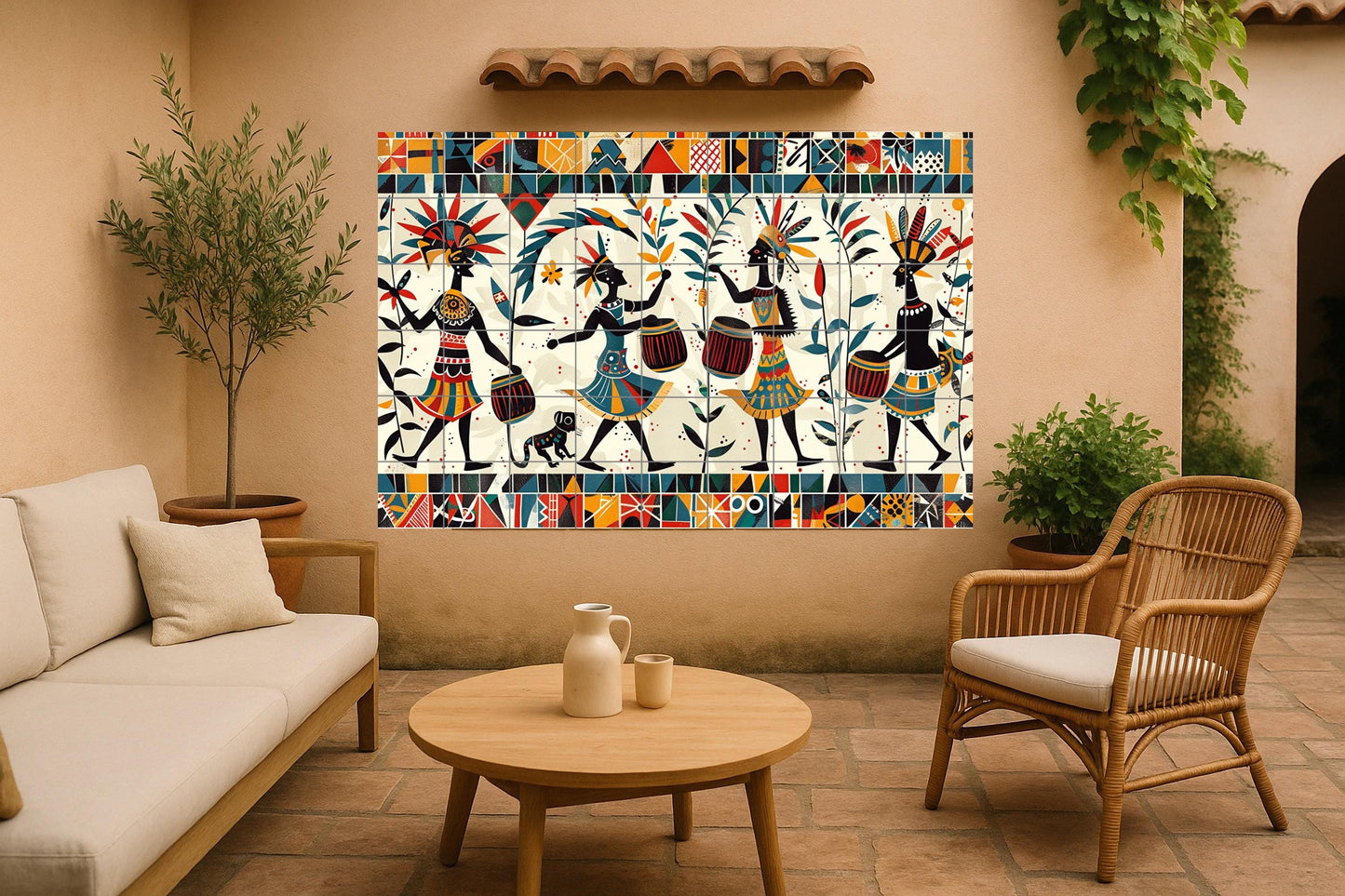 Mural tribal africano — Ritmos ancestrales