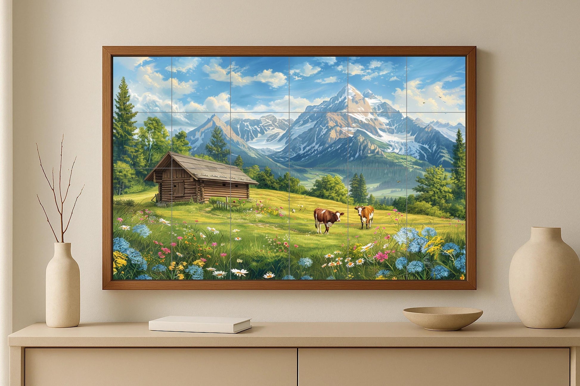 Panorama von Appenzell — Fliesen-Wandbild aus Keramik · Garten- & Natur-Dekor