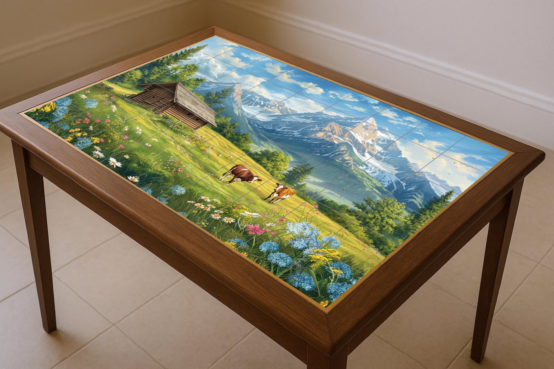 Panorama von Appenzell — Fliesen-Wandbild aus Keramik · Garten- & Natur-Dekor