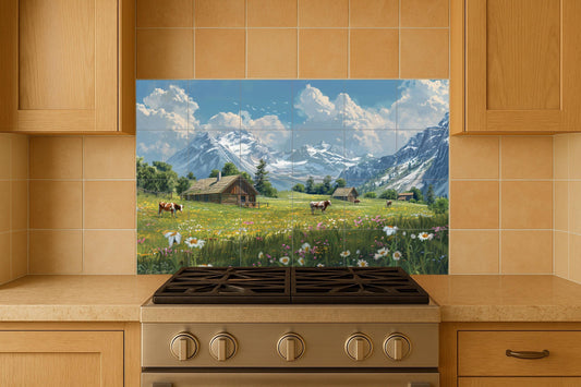 Valley of Zermatt · Ceramic Wall Mural — Botanical Landscape