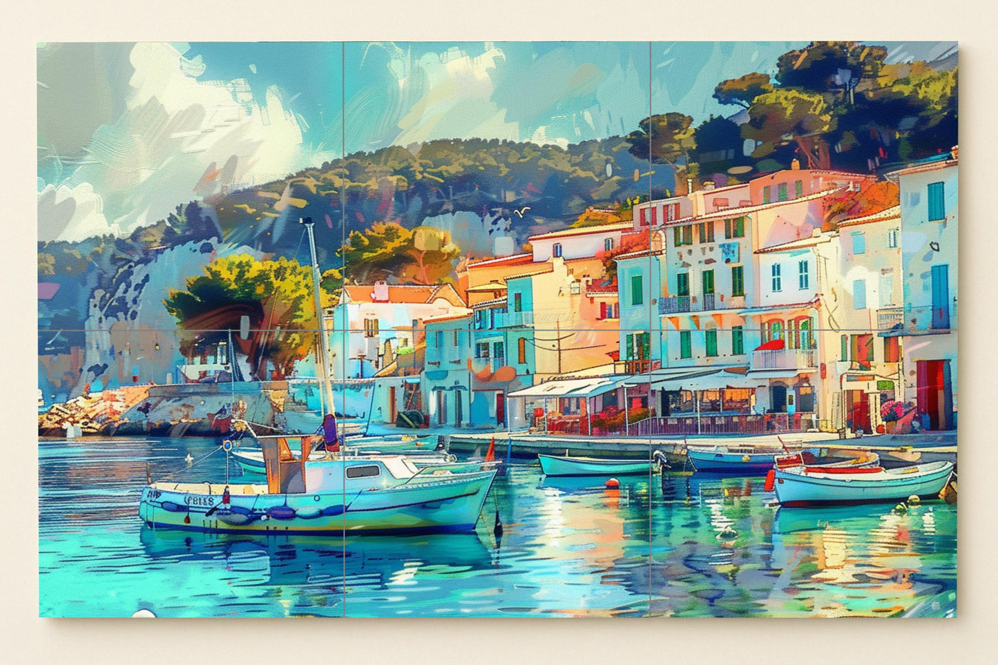 Fresque en Carrelage Côte Brava — Décor Mural Nautique
