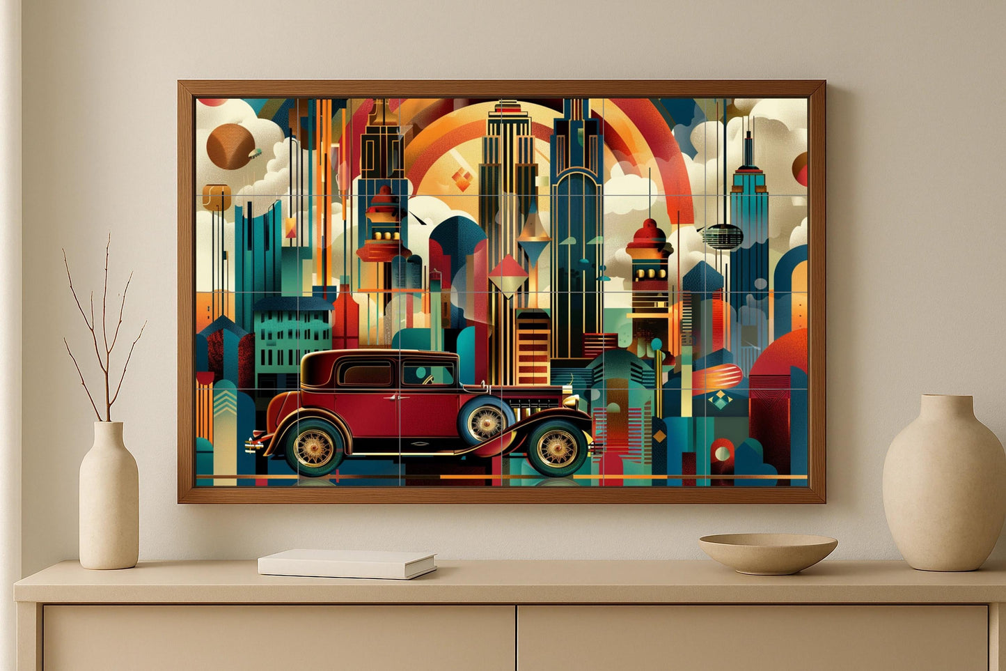 Art Déco de Nueva York — Fresque Murale en Carreaux de Céramique · Fresque de Monument