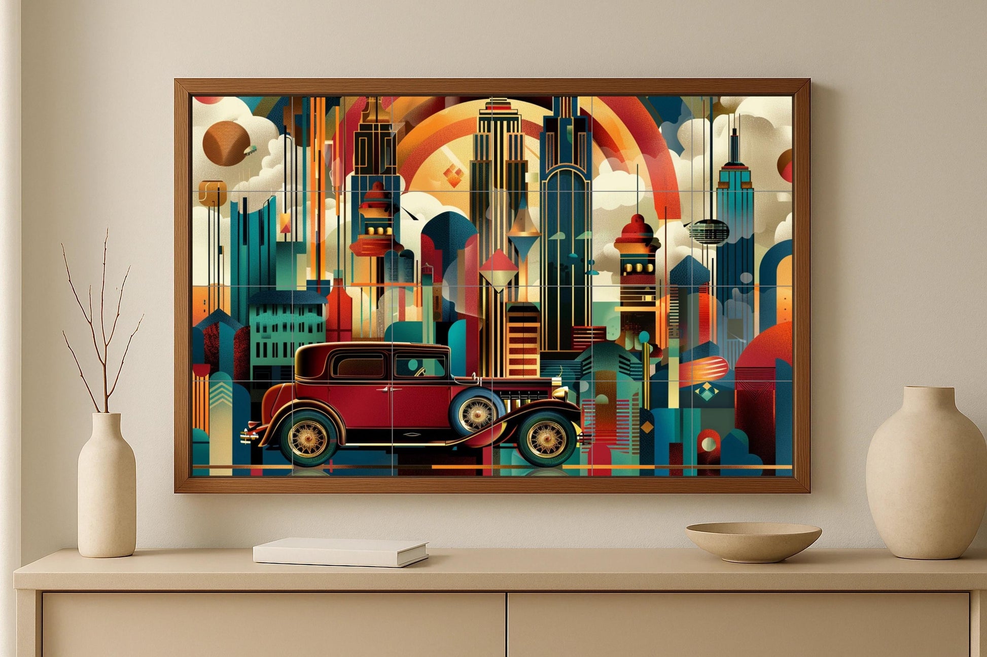 Art Déco de Nueva York — Fresque Murale en Carreaux de Céramique · Fresque de Monument