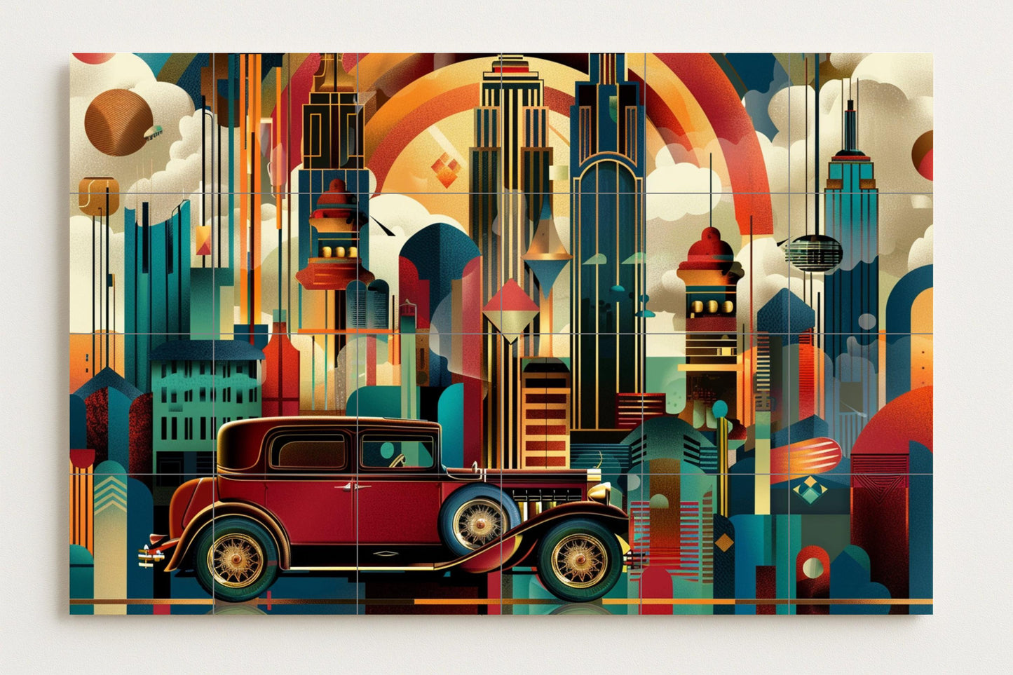 Art Déco de Nueva York — Fresque Murale en Carreaux de Céramique · Fresque de Monument