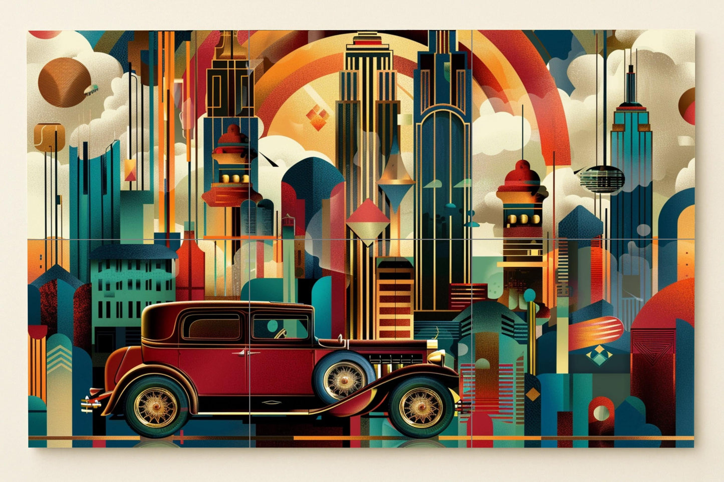 Art Déco de Nueva York — Fresque Murale en Carreaux de Céramique · Fresque de Monument