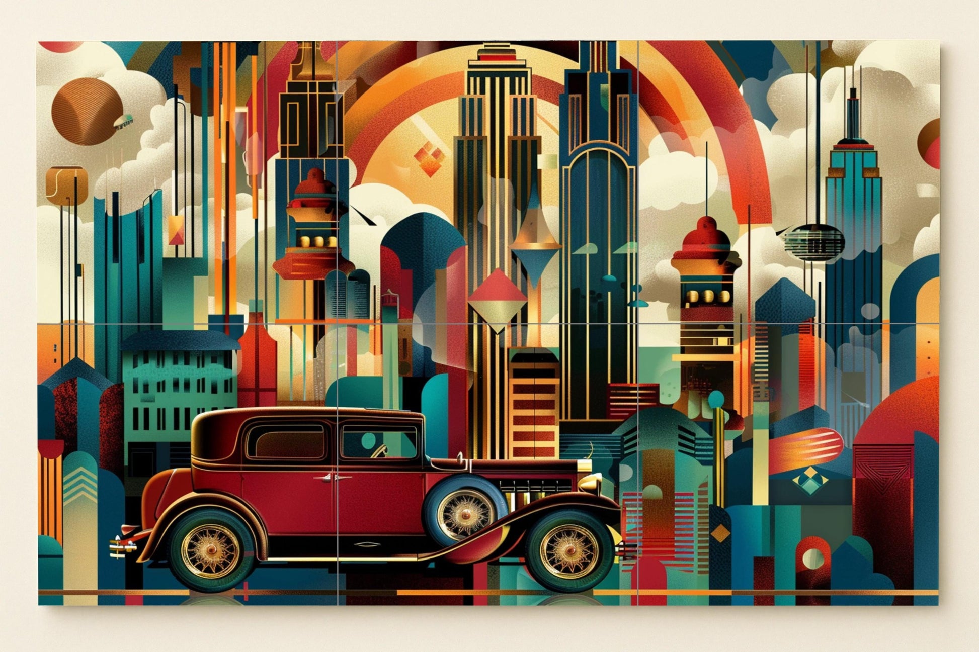 Art Déco de Nueva York — Fresque Murale en Carreaux de Céramique · Fresque de Monument