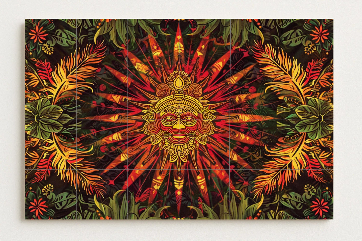 Ancestro Solar — Decorative Pattern Mural · Tile Wall Art