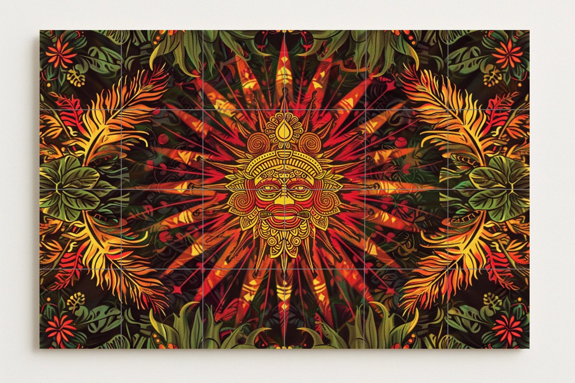 Ancestro Solar — Decorative Pattern Mural · Tile Wall Art