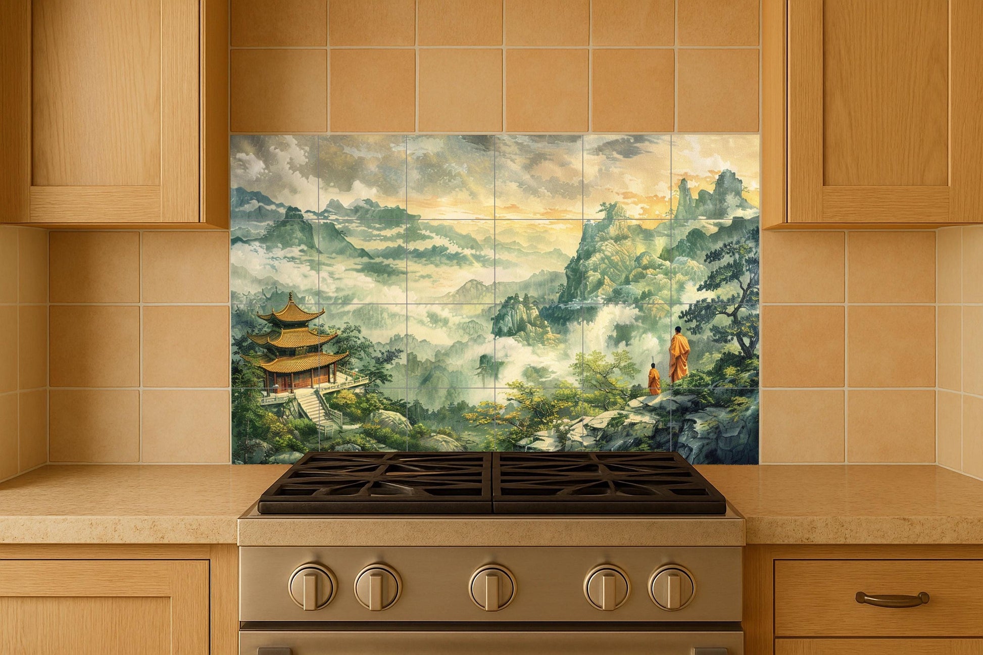Mountain budista — Devotional Tile Art · Tile Wall Art