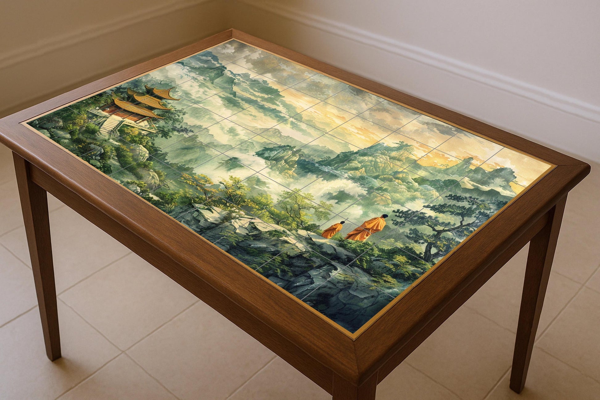 Mountain budista — Devotional Tile Art · Tile Wall Art