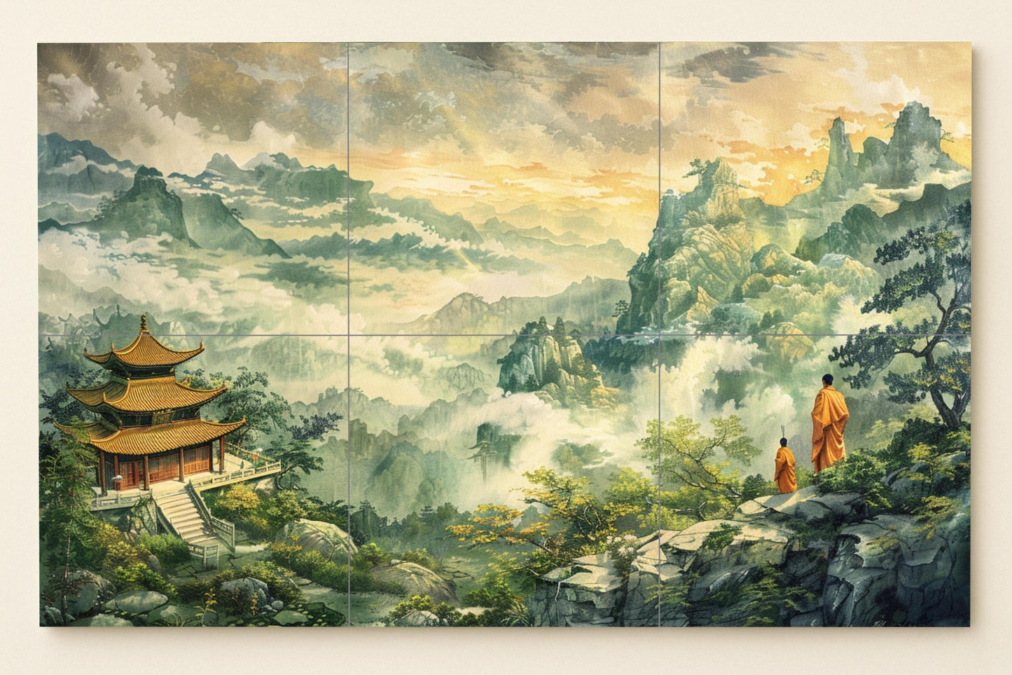 Mountain budista — Devotional Tile Art · Tile Wall Art