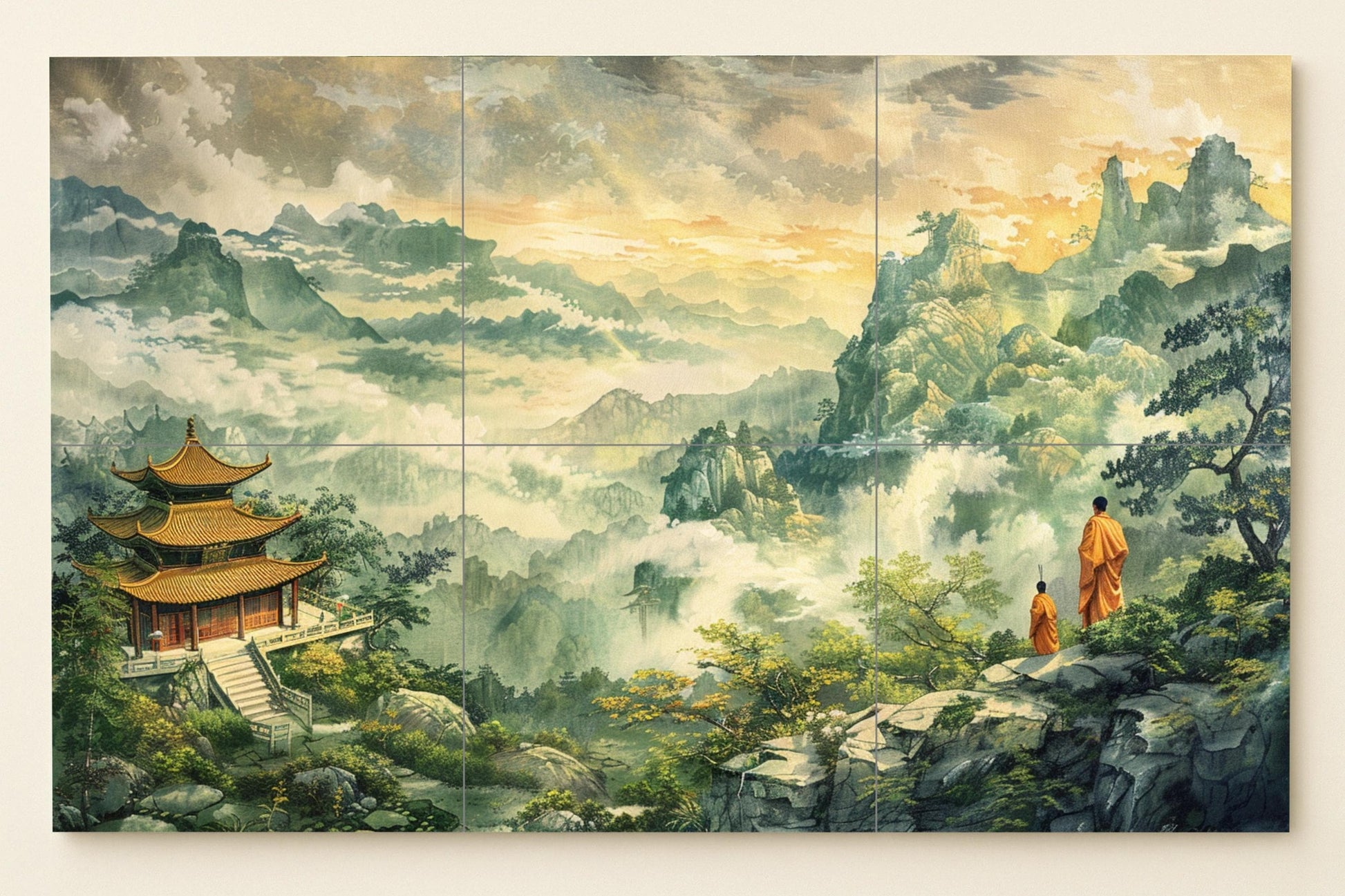 Mountain budista — Devotional Tile Art · Tile Wall Art