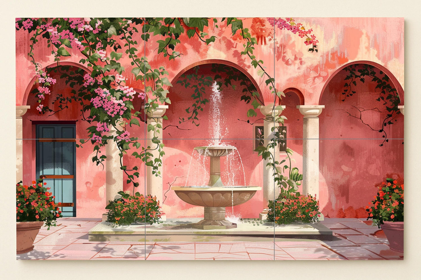 Cortile ibérico · Murale Ceramico — Arte Naturale da Parete